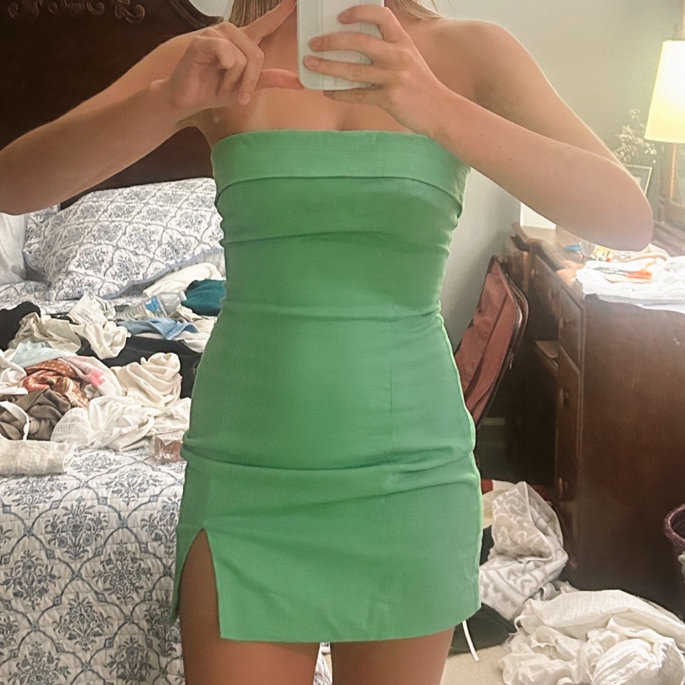 Hello Molly Green Strapless Dress